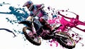 abstract illustration of motocross rider