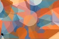 Abstract illustration of multicolor geometrical polygonal abstract shapes against blue background Royalty Free Stock Photo