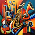 Abstract Colorful Musical Instruments