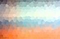 Abstract illustration of orange, blue and grey pastel little hexagon background.