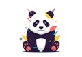 An abstract illustration of a panda, featuring a stylized, cartoon-like design. The panda Royalty Free Stock Photo
