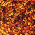 Abstract Illustration of paper-crafted, quilling flowers with different shades of spring colors. 3d rendering Royalty Free Stock Photo