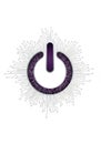 Abstract illustration of a power button symbol designed with a Royalty Free Stock Photo