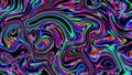 Abstract illustration of psychedelic oil spill making neon rainbow swirls