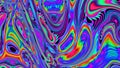 Abstract illustration of psychedelic oil spill making neon rainbow swirls