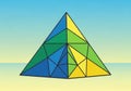 Abstract illustration of a pyramid composed of interlocking Royalty Free Stock Photo
