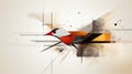 abstract illustration of a red bird on a white background Royalty Free Stock Photo