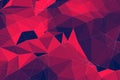 Abstract illustration of red geometric polygonal shapes against black background Royalty Free Stock Photo