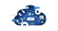 Digital Cloud Computing Concept - Data Storage, Network, Servers, Analytics, Technology Royalty Free Stock Photo
