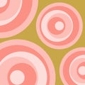 Pink retro style circles on green background Royalty Free Stock Photo