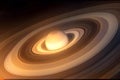 Abstract illustration of planet Saturn and ringlets