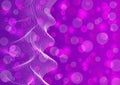 Abstract Shining Wavy Dotted Lines in Blurred Purple and Violet Background