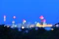 Defocused lights of Vienna Donaucity at night