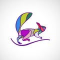 Abstract illustration of squirrel. Outline wavy squirrel vector Royalty Free Stock Photo