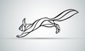 Abstract illustration of squirrel. Outline wavy squirrel vector Royalty Free Stock Photo