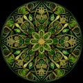 abstract illustration of stained glass kaleidoscope clover shamrock