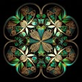 abstract illustration of stained glass kaleidoscope clover shamrock