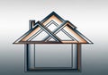 Abstract illustration of a stylized house consisting of overlapping Royalty Free Stock Photo