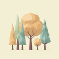 Abstract illustration of stylized trees in a geometric design Royalty Free Stock Photo
