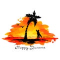 Abstract illustration - summer, beach, surfing Royalty Free Stock Photo