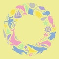 Abstract illustration of summer time concept. Flat vector illustration