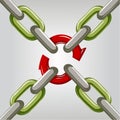 Chain Link Synergy and Renewal Cycle Royalty Free Stock Photo