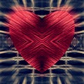 Red heart on a checkered background. Blurred effect. Vector. Royalty Free Stock Photo
