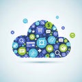 Cloud Computing E-commerce Icons Concept Royalty Free Stock Photo