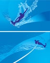 Abstract illustration windsurfing