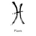 Abstract illustration of the zodiac sign Pisces. Zodiac icon