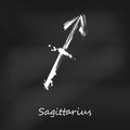 Abstract illustration of the zodiac sign Sagittarius.