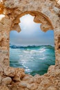 Abstract image of access to the sea as symbol of desire for a summer vacation in the resort