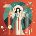 An abstract image of an angel. Christmas card as a symbol of remembrance of the birth of the savior