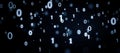 Binary code overlay. Binary code background with floating numbers zero and one, digital data concept, abstract technology pattern Royalty Free Stock Photo
