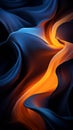 an abstract image of blue and orange flames on a black background Royalty Free Stock Photo