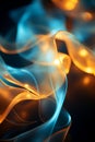 an abstract image of blue and orange flames on a black background Royalty Free Stock Photo