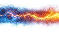 Abstract image of blue and orange lightning bolts clashing against each other, creating a powerful visual effect