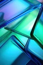 Abstract image of blue-violet glass surfaces