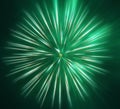 Abstract image, blurred green fireworks