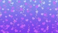 Abstract Hearts, Tinsels and Ribbons in Purple Background Royalty Free Stock Photo