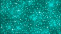 Abstract Blurred Bokeh, Glowing Sparkles and Bubbles in Dark Teal Background