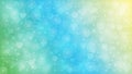 Abstract Blurred Hearts, Sparkles and Bubbles in Pastel Blue, Green and Yellow Gradient Background Royalty Free Stock Photo