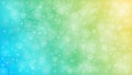 Abstract Blurred Hearts, Sparkles and Bubbles in Pastel Blue, Green and Yellow Gradient Background Royalty Free Stock Photo