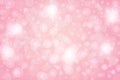 Abstract Bright Stars, Lights, Sparkles and Bubbles in Pink Background