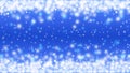 Abstract Snow, Sparkles and Stars Frame in Blue Background Royalty Free Stock Photo