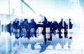 Abstract Image of Business People's Silhouettes in a Meeting Royalty Free Stock Photo