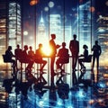 Abstract Meeting around a table Royalty Free Stock Photo