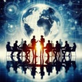 Abstract Meeting around a table Royalty Free Stock Photo