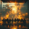 Abstract Image of Business People Silhouettes in office Royalty Free Stock Photo