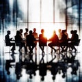 Abstract Image of Business Peoples Silhouettes in a Meeting Royalty Free Stock Photo